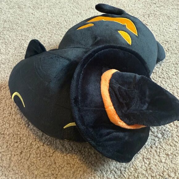 Halloween Plush Black Cat Pumpkin Stuffed Animal Pillow wearing Hat - Picture 2 of 5